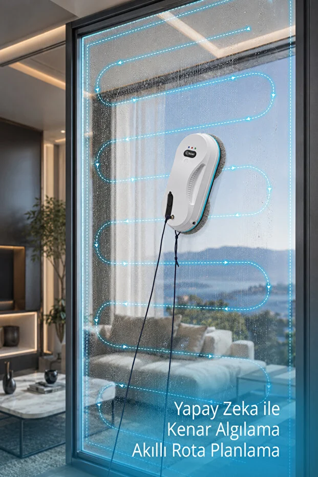 Kwc-7130 Uzaktan Kumandalı Sıvı Püskürtmeli Cam Silme Robotu